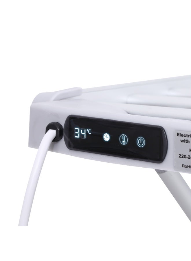 Folding Electric Clothes Drying Rack with Temperature Controller & Timer | Portable Winged Electric Clothes Dryer for Balcony & Indoor Use | Energy-Efficient Heated Laundry Airer - Image 2