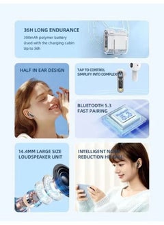 Dream Zone New Pro12 Wireless Bluetooth Headset Transparent Bin Tws Esports Gaming Low Delay Noise Reduction White  - Image 2