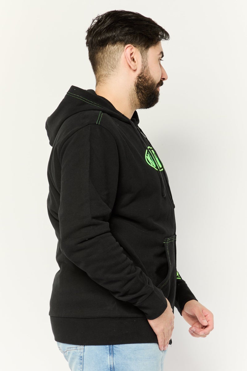 KANGOL Men Embroidered Logo Long Sleeves Hooded Sweatshirt, Black - Image 3