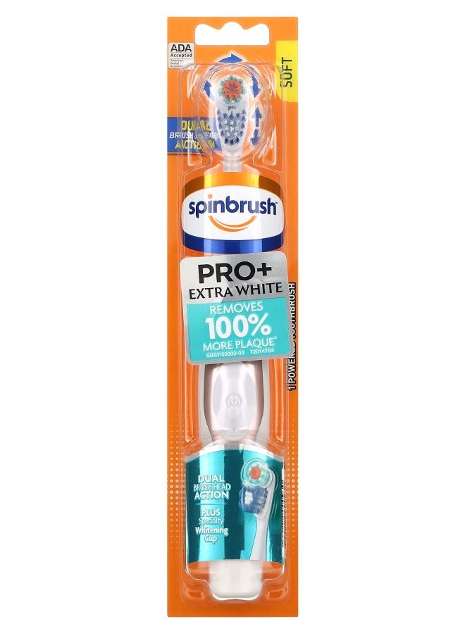 Pro+ Extra White Powered Toothbrush Soft 1 Toothbrush