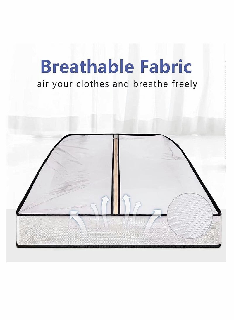 Garment Bags,  Hanging Garment Bags, 40 Hanging Garment Bags for Closet Storage Suit Bag 4 Gusseted Clear Clothes Cover for Coat, Jacket, Sweater (3 Packs) - Image 3