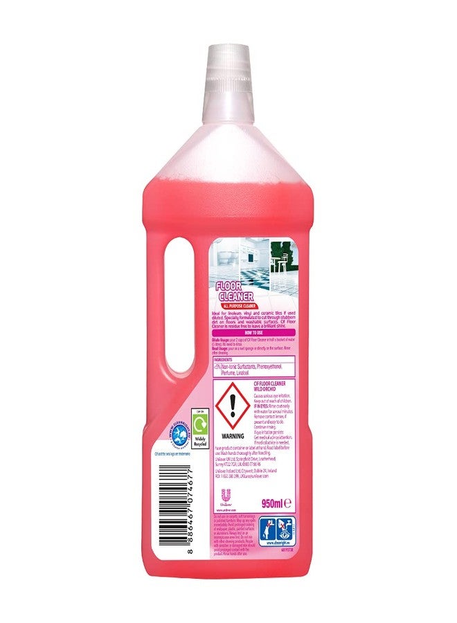 سى اى اف منظف الأرضيات متعدد الأغراض CIF برائحة الأوركيد البرية، لامع ونظيف ومنعش، 950 مل (عبوة من قطعتين) - Image 2