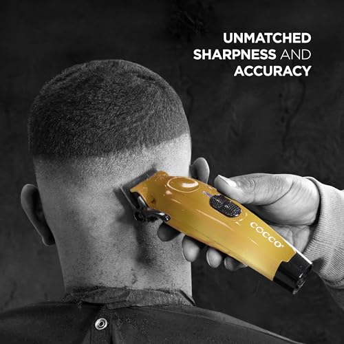 Cocco Veloce Pro Clipper, Digital Gap Ambassador Graphene Taper Blade Professional Hair Clippers, High-Torque BLDC Motor, All-Metal, Cordless, Charging Base Included, Pearl White - Image 3