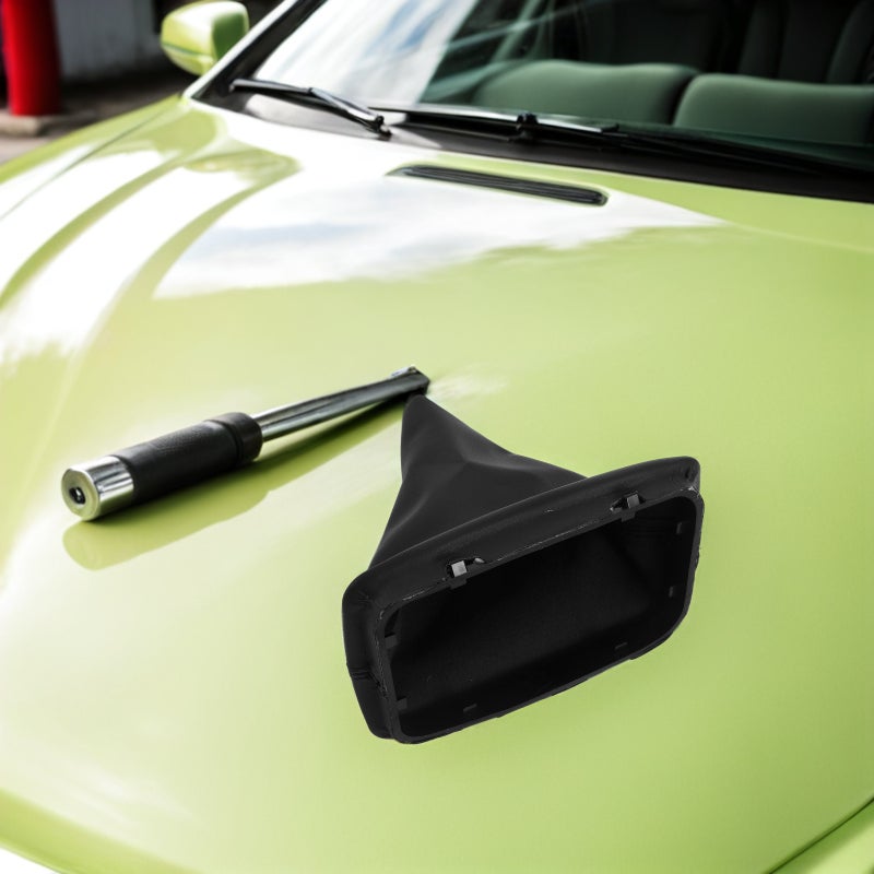 🚗 غطاء واقي لمقبض تغيير السرعة من الجلد الصناعي الأسود للسيارات ذات ناقل الحركة اليدوي مانع للغبار - Image 4