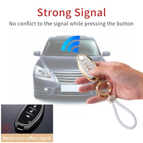 Gematay for Nissan Key Fob Cover, Key Case Shell Compatible with Nissan Altima Rogue Sentra Pathfinder Frontier Maxima Titan Murano Kicks Juke Versa Armada GTR 5 Buttons Smart Key Protector - Image 3