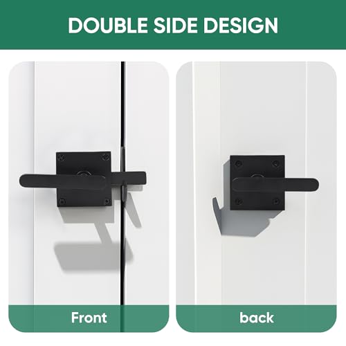 JUBEST Double Side Gate Latch, Heavy Duty Swinging Door Latch Gate Hardware for Left Inswing Outdoor Fence, Wooden Gates, Pool Gate, Backyard, Garden - Image 5