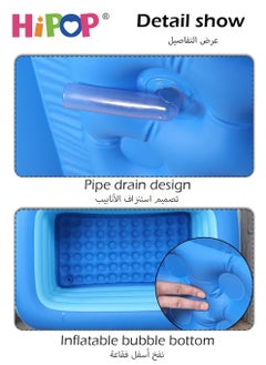 HIPOP Rectangle Non-Slip Kid Swimming Pool with Inflatable Elastic Base,External Diameter 130cm,Inflatable Kiddie Pool Fun Outdoor Water Toys for Girls Boys  - Image 5