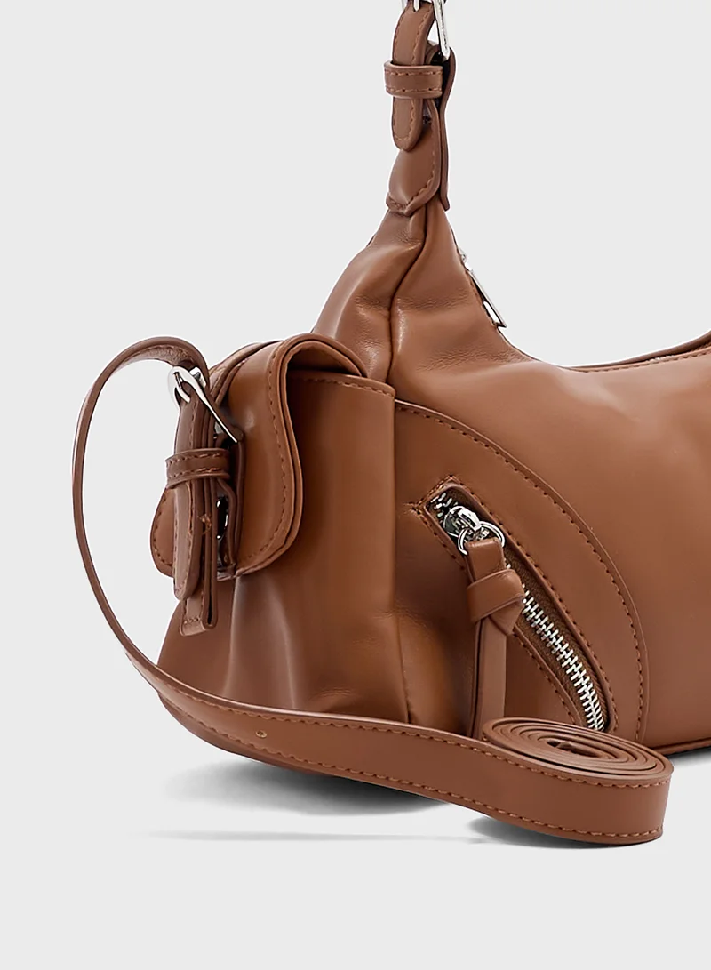 Ginger Multi Pocket Detail Shoulder Bag