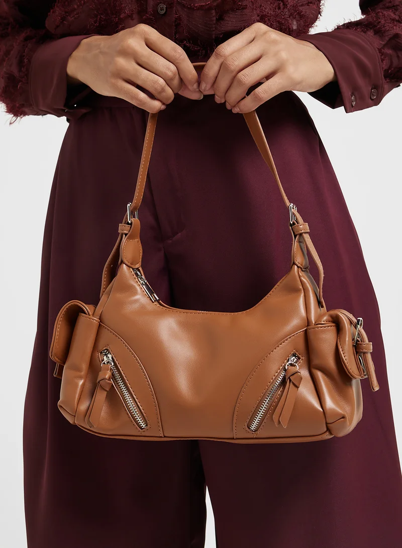 Ginger Multi Pocket Detail Shoulder Bag