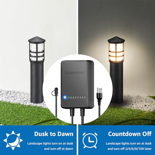 SUNVIE All-in-One LED Landscape Lighting Kit, 8-Pack Low Voltage Pathway Lights with Transformer and 100FT 16/2 AWG Wire, 3000K Waterproof Landscape Lights with Connectors for Walkway Garden Yard - Image 3