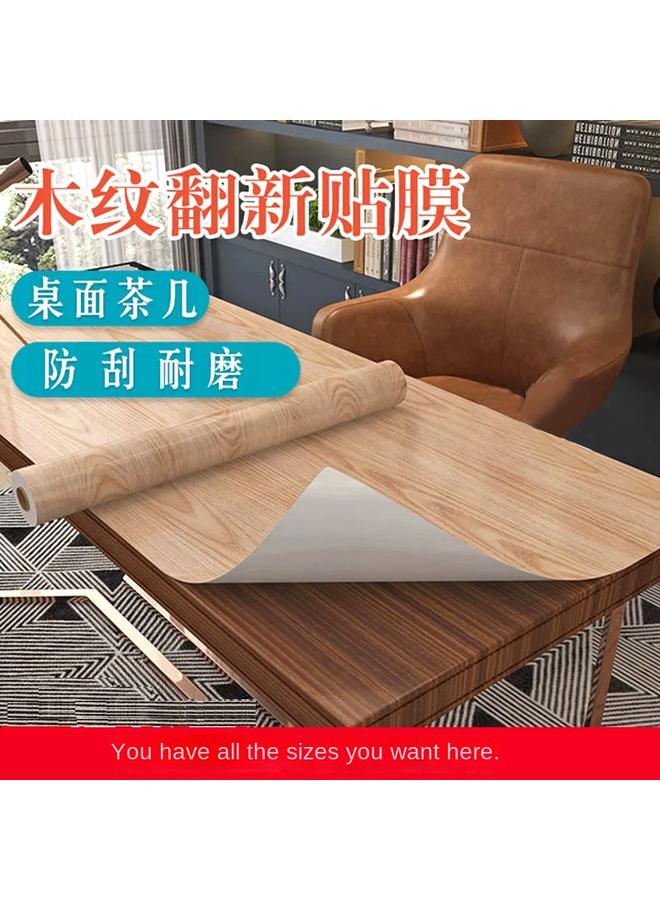Bluejw Wood Grain Wallpaper Self-adhesive Wardrobe Furniture Door Stickers Table Renovation Wood Grain Stickers Moisture-proof Self-stickers Solid Color - Image 2