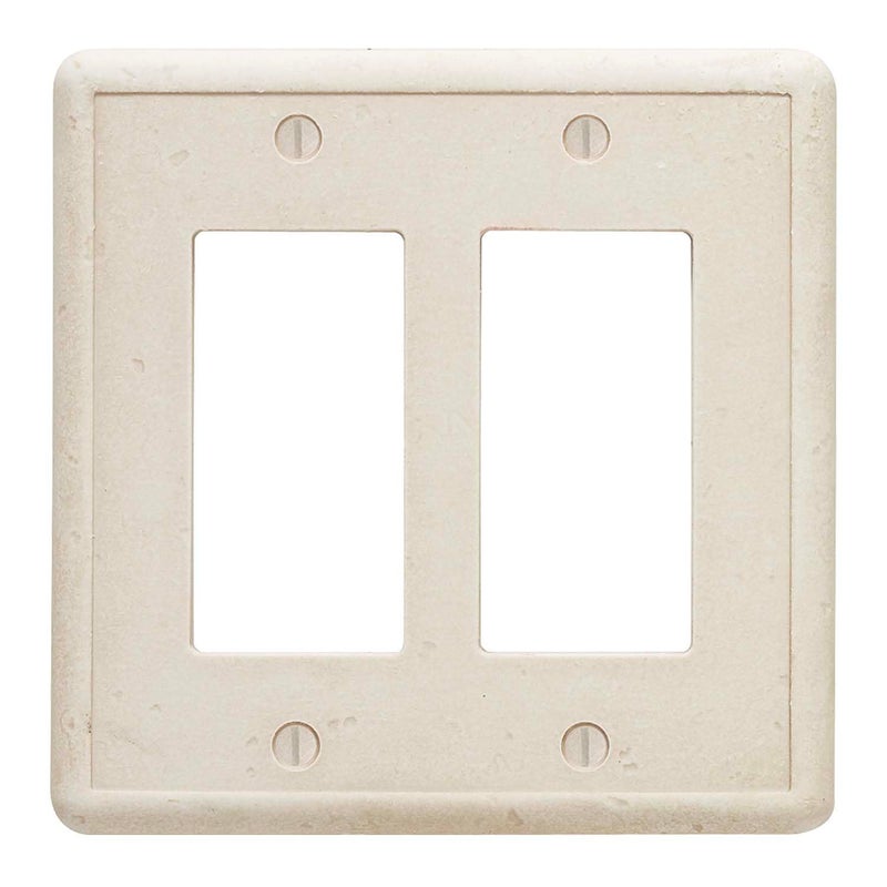 Questech Light Switch Covers Double Rocker Wall Plates for Electrical Outlets 2Gang Double Decorator GFCI Switch Plates Standard Size Decorative Tumbled Texture Sand