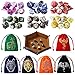 Grajar DND Dice Set 42 Pcs Role Playing Dice Set with 6 Colorful Animal Pattern Dice Bag and PU Leather and Velvet dice Tray for Dungeons and Dragons DD RPG MTG Table Games Mixed White - Image 2