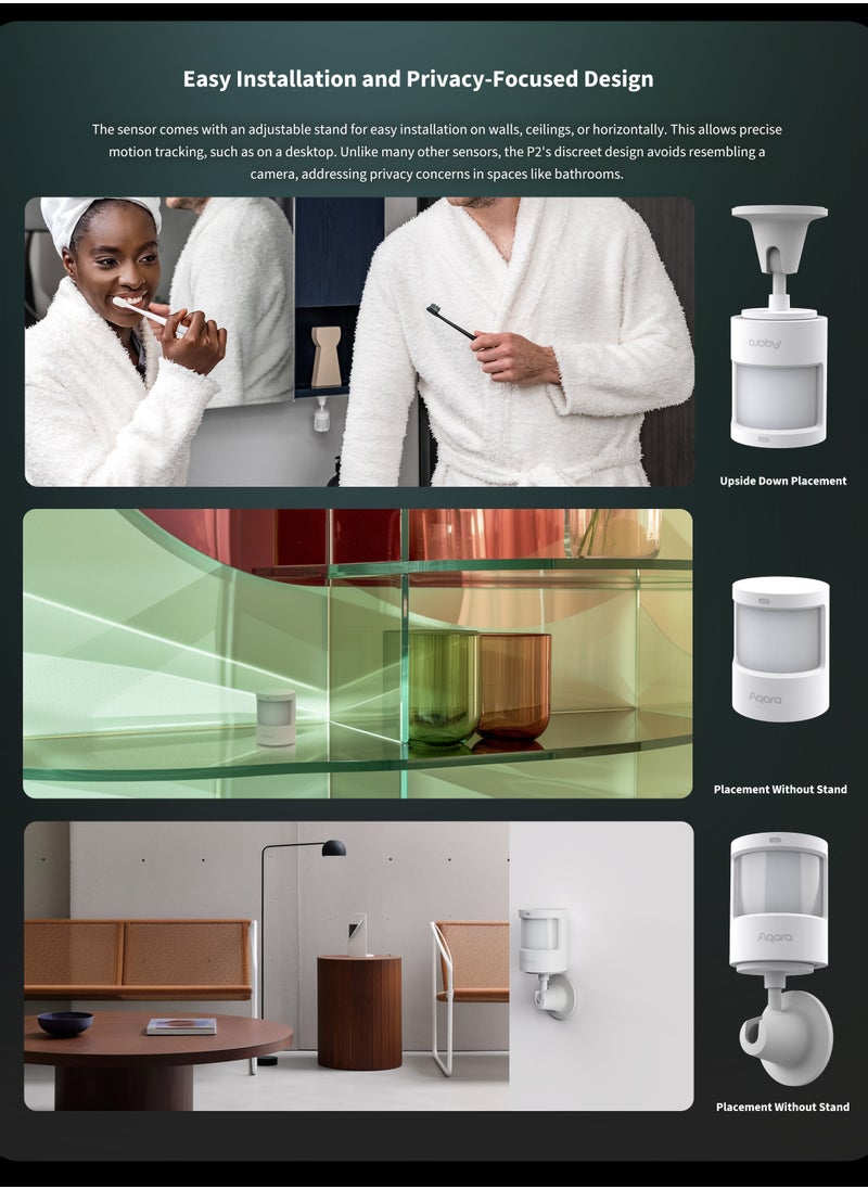 Aqara - Motion and Light Sensor P2,Matter over Thread,Requires Thread Border Router,Motion Detector with Light Sensor, for Various Automations,Supports Apple Home,Google Home,Alexa and SmartThings - Image 1