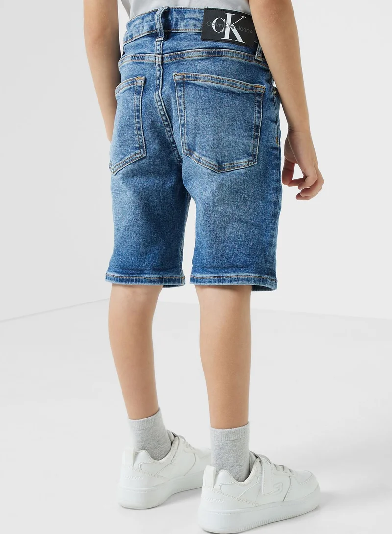 Calvin Klein Jeans Youth Relaxed Fit Denim Shorts