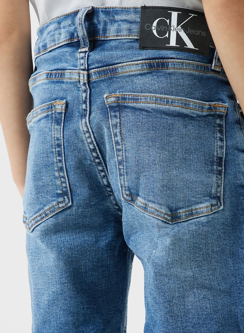 Calvin Klein Jeans Youth Relaxed Fit Denim Shorts