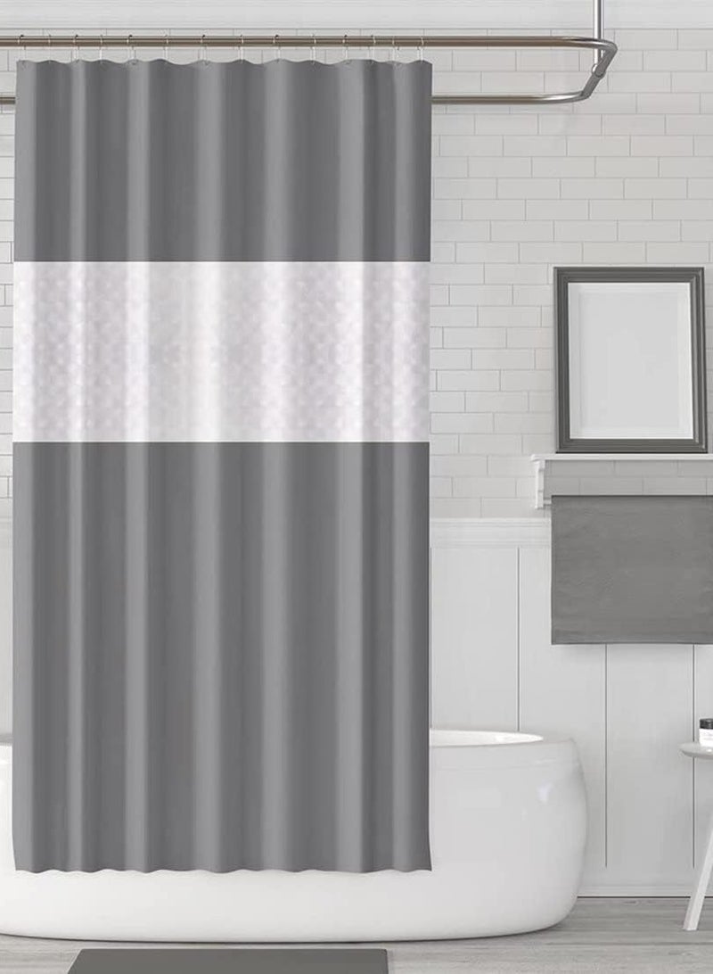 Waterproof Shower Curtain,180x200cm Mildew Proof Bathroom Curtains with 12 Hooks,Eco-Friendly Heavy Duty with Anti-Mold Grid for Bathroom and Bath Tub - Image 5