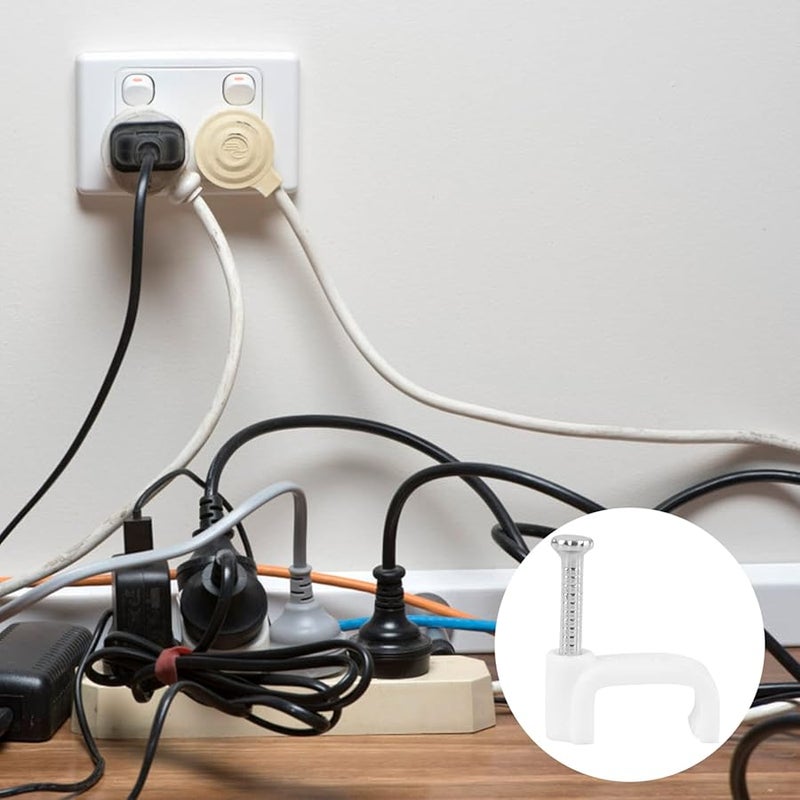 Steel Cable Clips 500 Pack Wire Management Wall Fixing For Ethernet USB TV LED - Image 3