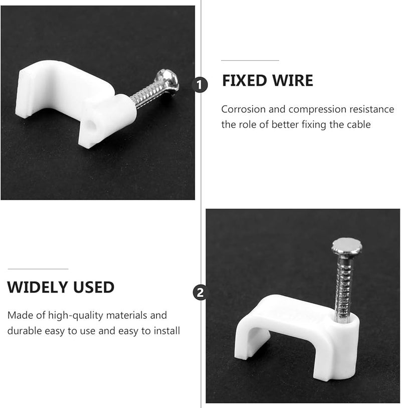 Steel Cable Clips 500 Pack Wire Management Wall Fixing For Ethernet USB TV LED - Image 5