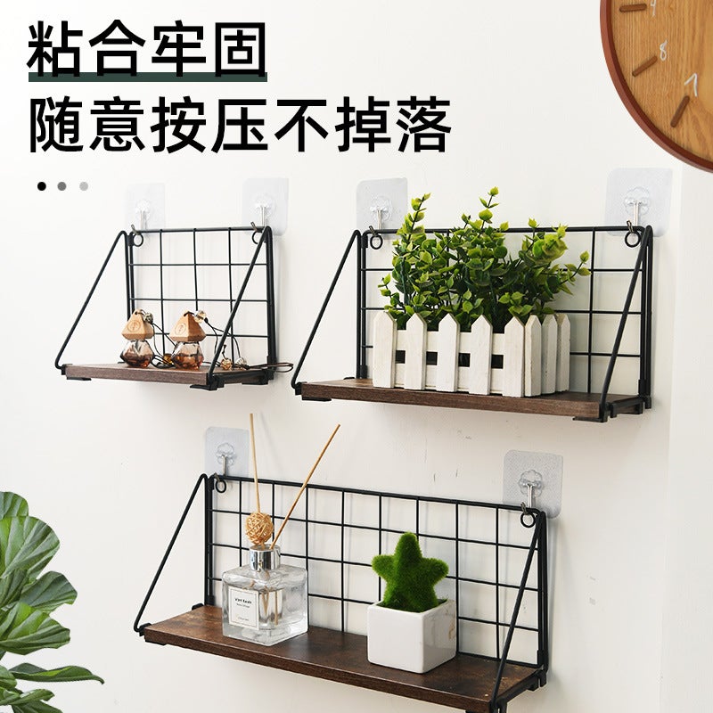 Punch-Free Wall Storage Rack Wall-Mounted Finishing Wrought Iron Storage Folding Storage Rack Living Room Book Kitchen Bathroom Rack - Image 5