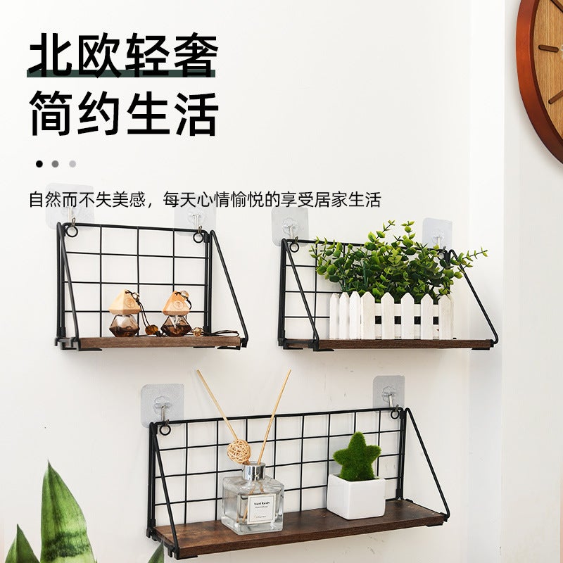 Punch-Free Wall Storage Rack Wall-Mounted Finishing Wrought Iron Storage Folding Storage Rack Living Room Book Kitchen Bathroom Rack - Image 3