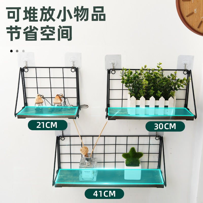 Punch-Free Wall Storage Rack Wall-Mounted Finishing Wrought Iron Storage Folding Storage Rack Living Room Book Kitchen Bathroom Rack - Image 4