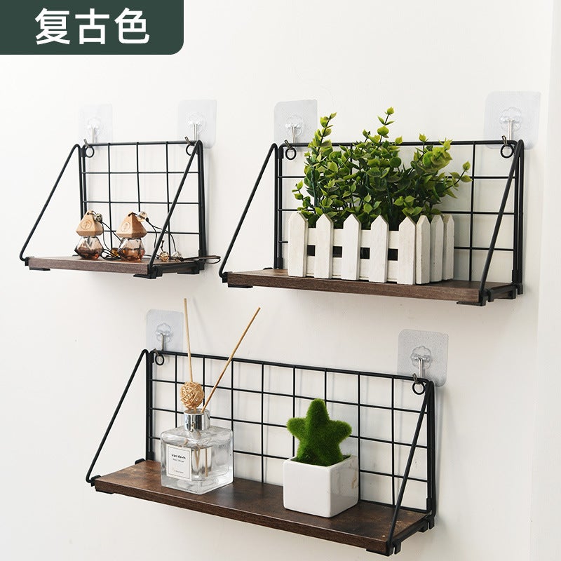 Punch-Free Wall Storage Rack Wall-Mounted Finishing Wrought Iron Storage Folding Storage Rack Living Room Book Kitchen Bathroom Rack - Image 1