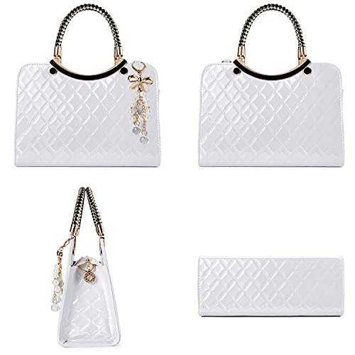 TIBES Shiny Patent Leather Women Purses Satchel Handbags Ladies Fashion Top Handle Handbags Crossbody Shoulder Bags - Image 3