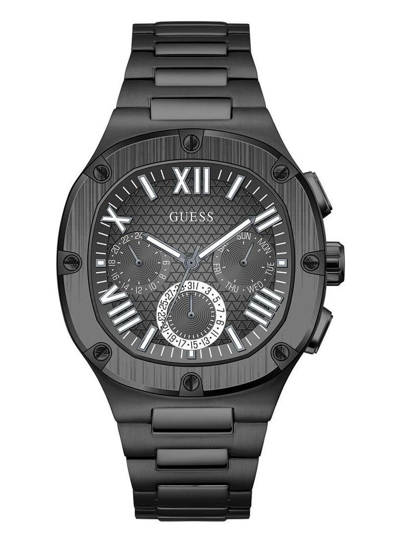 GUESS ساعة غس هيدلاين للرجال من الفولاذ المقاوم للصدأ باللون الأسود GW0572G3 - Image 1