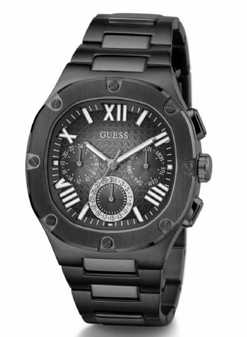 GUESS ساعة غس هيدلاين للرجال من الفولاذ المقاوم للصدأ باللون الأسود GW0572G3 - Image 5