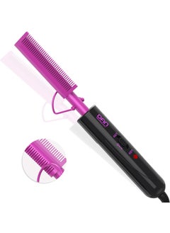 2 in 1 Hot Comb Hair Straightener for Wigs Black Hair  Beard AntiScald Straightening Comb with Keratin  Argan Oil Infused Teeth Portable Electric Press Comb Double Side Teeth Ceramic Heat Comb