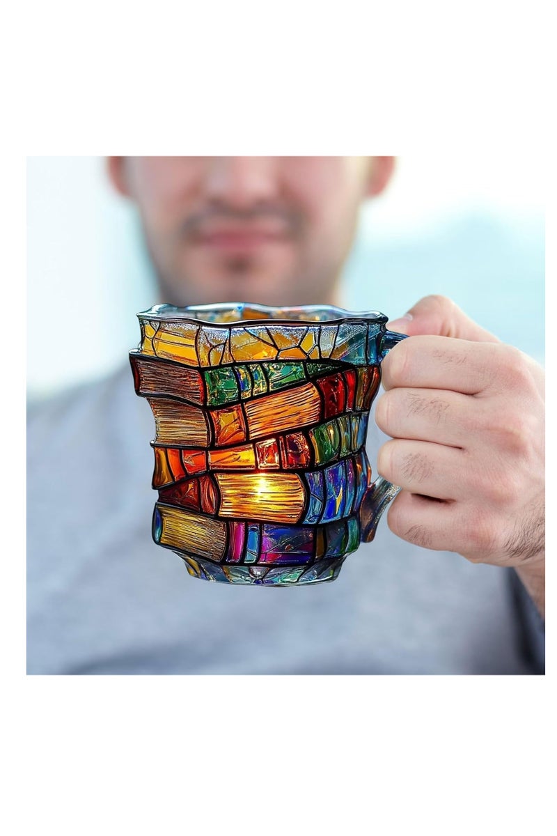 general Painted Book Mug, Novelty 3d Painted Books Coffee Mug, Unique Colorful Acrylic Books Stack Coffee Cup, Collection Gifts For Readers Librarians Literature Lovers - Image 5