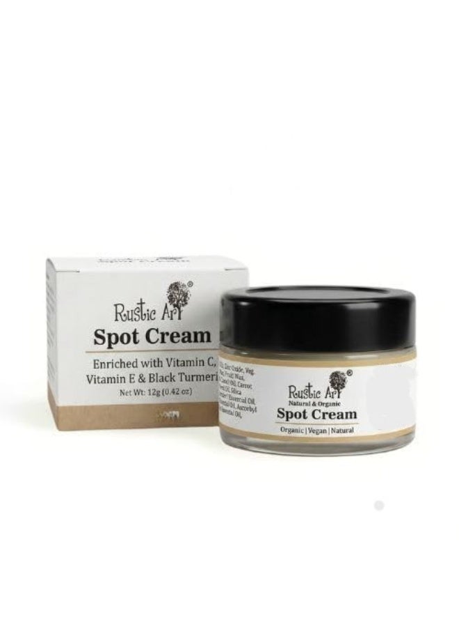 Rustic Art Acne Spot Cream | Reduces Active Acne & Dark Spots | Day & Night Cream | Controls & Soothes Acne | 12g - Image 1