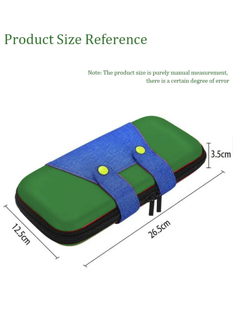 IINE Case Compatible with Nintendo Switch/OLED, Portable Switch Carrying Cover with 10 Game Holders Protective Case Anti-Scratch Travel Carrying Clutch for Mario Fans-Green  - Image 2