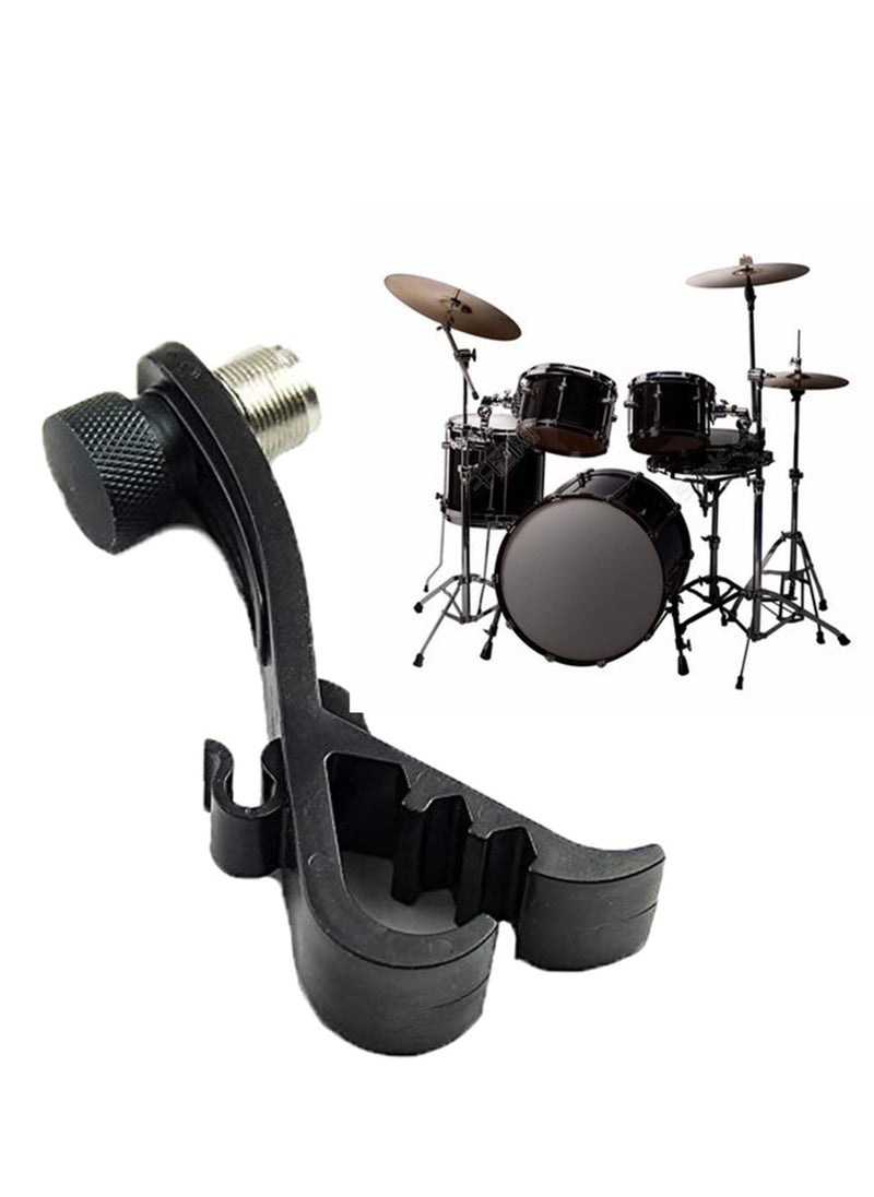 Generic Shockproof Drum Rim Microphone Clip Microphone Shockproof Clip for Microphone Clamps Holder with Groove Gear(Black)  - Image 1