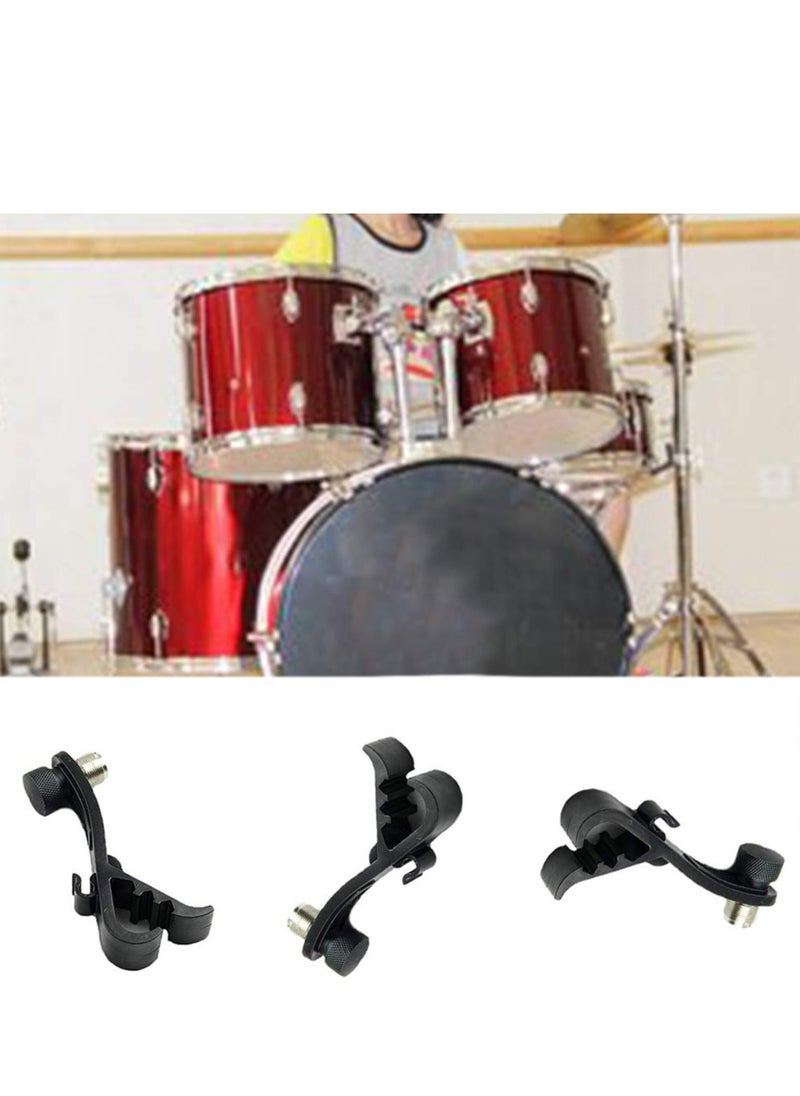 Generic Shockproof Drum Rim Microphone Clip Microphone Shockproof Clip for Microphone Clamps Holder with Groove Gear(Black)  - Image 2