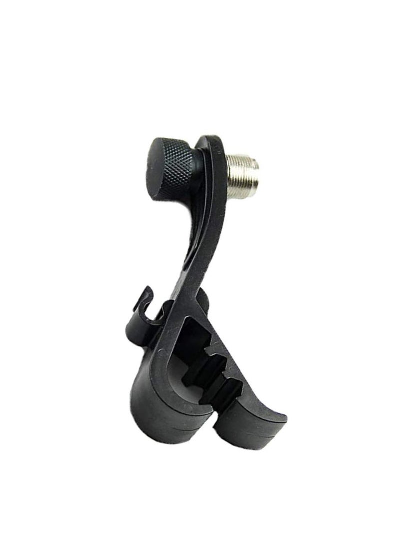 Generic Shockproof Drum Rim Microphone Clip Microphone Shockproof Clip for Microphone Clamps Holder with Groove Gear(Black)  - Image 3