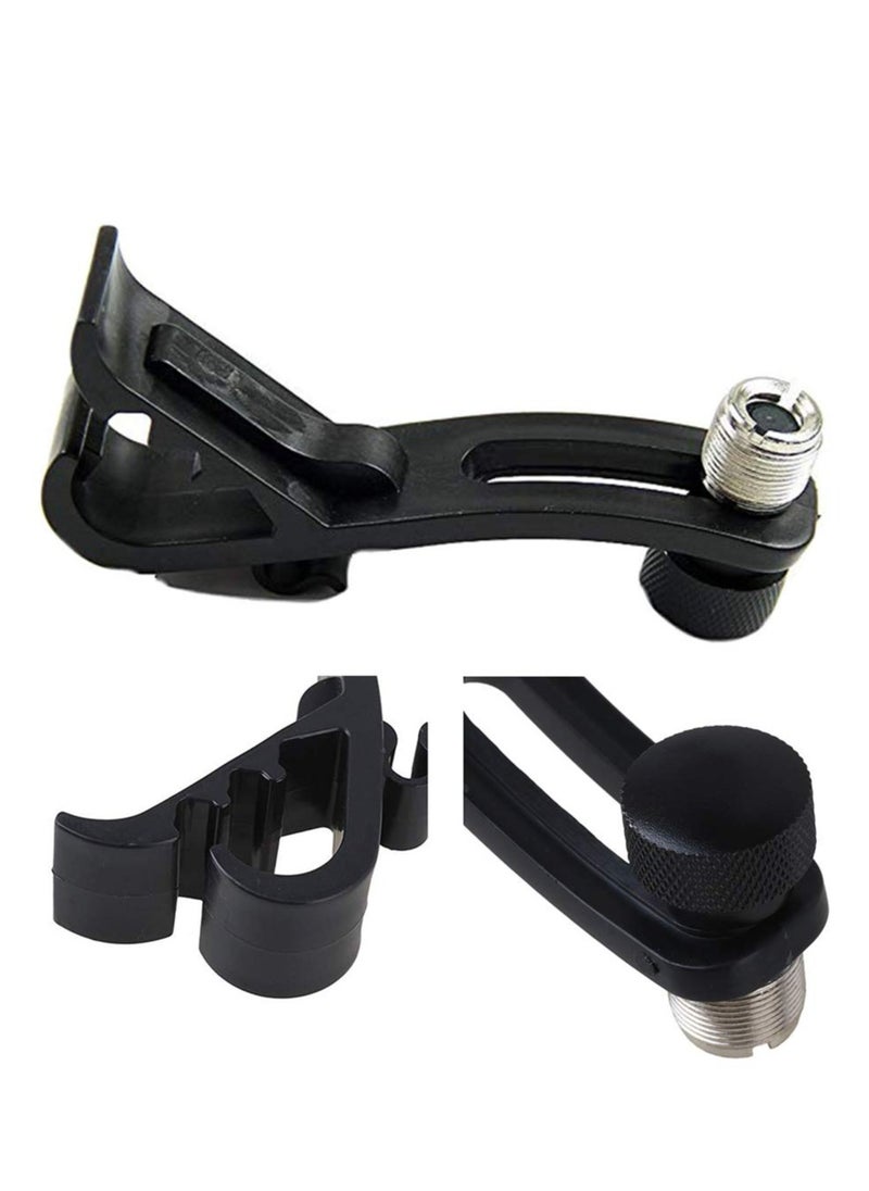 Generic Shockproof Drum Rim Microphone Clip Microphone Shockproof Clip for Microphone Clamps Holder with Groove Gear(Black)  - Image 4