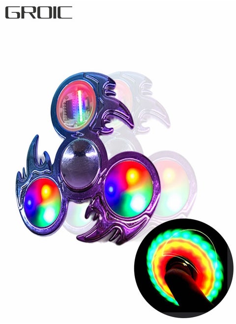 Hand Spinners,Fidget Spinner Toy,Led Light Up Finger Spinner, Push Pop Bubble Fidget Spinner,Hand Spinner for Anxiety Relief and Stress Reduction,Decompression Toys