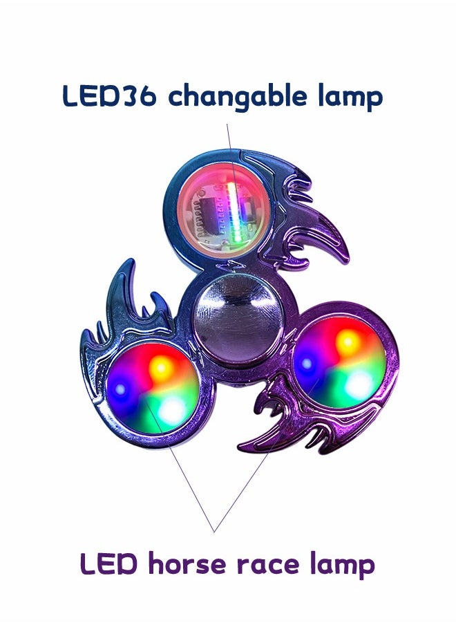 GROIC - Hand Spinners,Fidget Spinner Toy,Led Light Up Finger Spinner, Push Pop Bubble Fidget Spinner,Hand Spinner for Anxiety Relief and Stress Reduction,Decompression Toys - Image 1