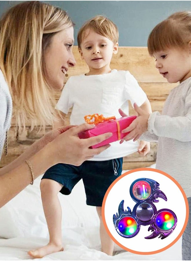 GROIC - Hand Spinners,Fidget Spinner Toy,Led Light Up Finger Spinner, Push Pop Bubble Fidget Spinner,Hand Spinner for Anxiety Relief and Stress Reduction,Decompression Toys - Image 1