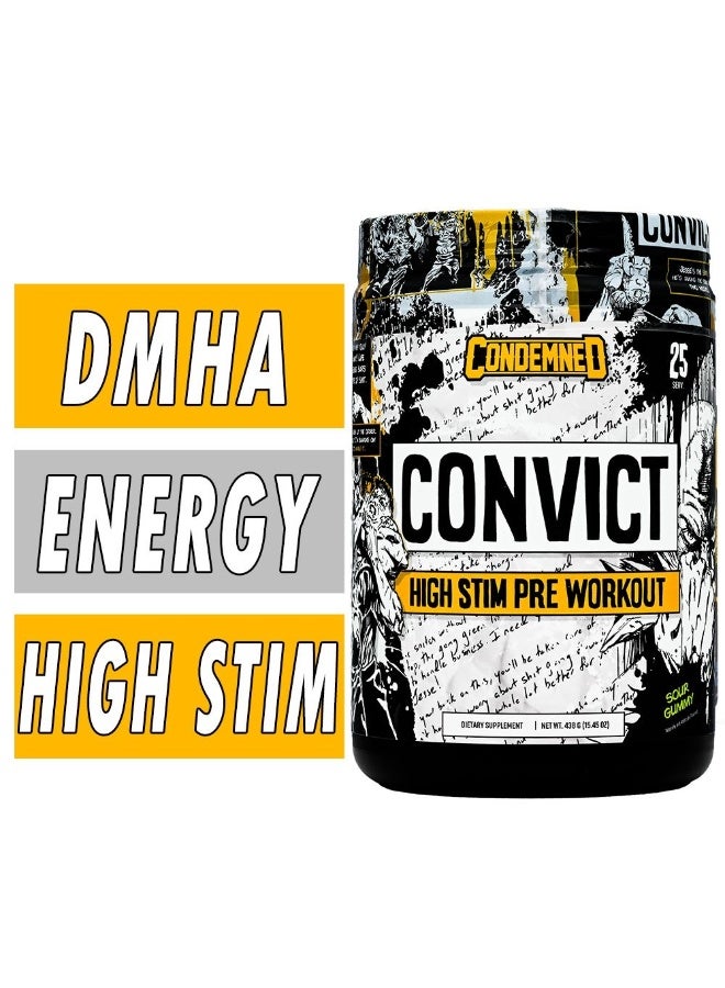 Condemned Laboratoriez Condemned Convict High Stim Pre-Workout 300g Watermelon Candy Flavor - Image 3