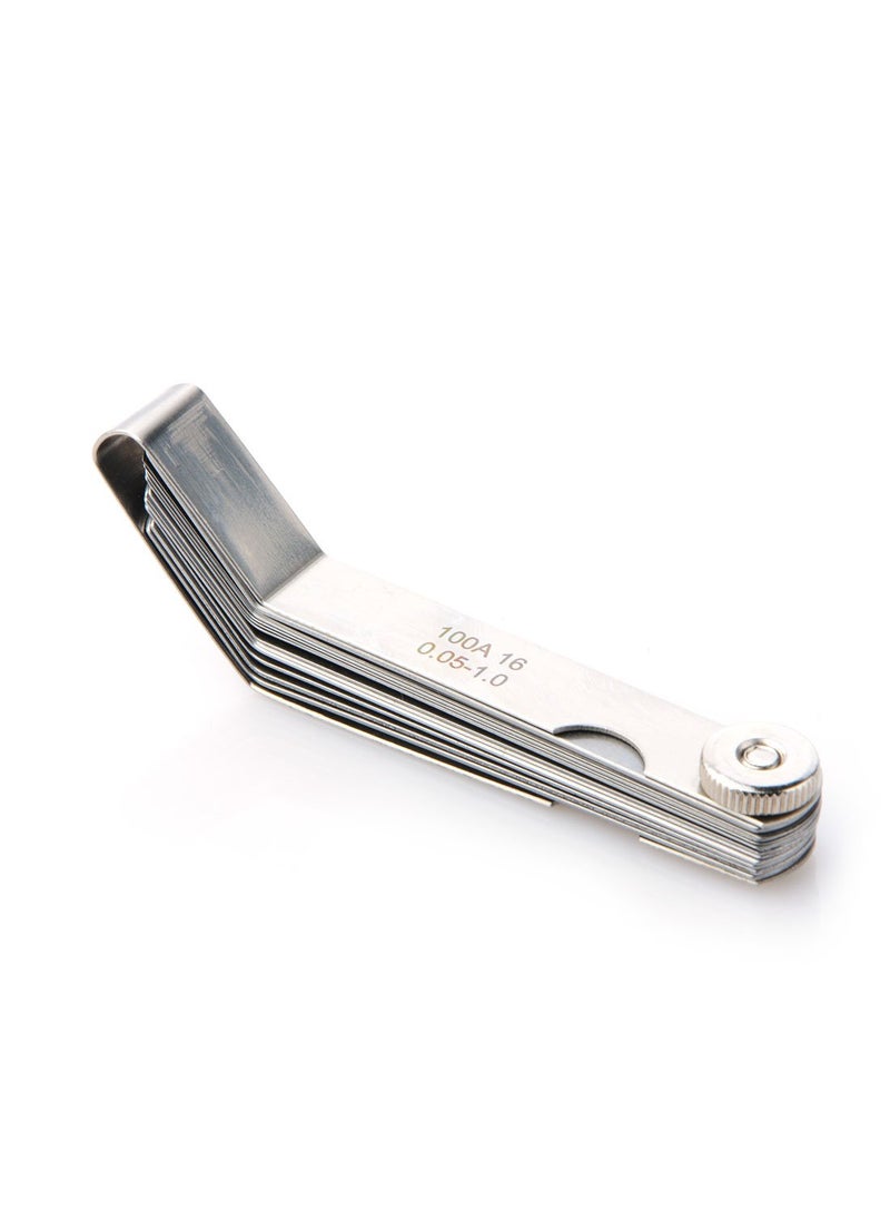 Mayata Mayata 1 PCS 100A16 0.05-1mm Thickness Curved Steel Gapped Metric Filler Feeler Gauge Tool with 16pcs Blades for Woodworking Measurement  - Image 5
