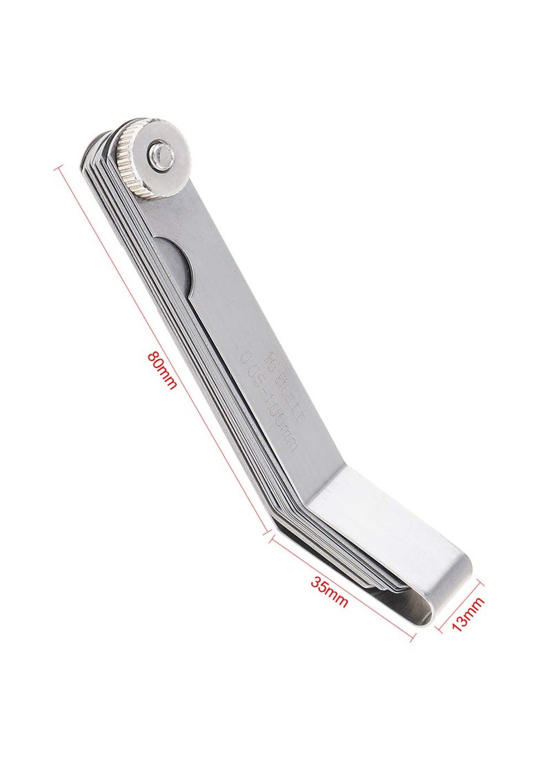 Mayata Mayata 1 PCS 100A16 0.05-1mm Thickness Curved Steel Gapped Metric Filler Feeler Gauge Tool with 16pcs Blades for Woodworking Measurement  - Image 4