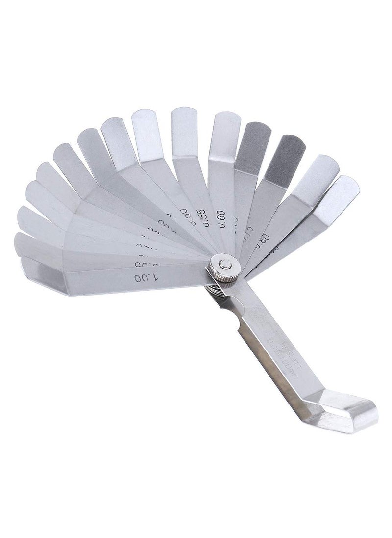 Mayata Mayata 1 PCS 100A16 0.05-1mm Thickness Curved Steel Gapped Metric Filler Feeler Gauge Tool with 16pcs Blades for Woodworking Measurement  - Image 2