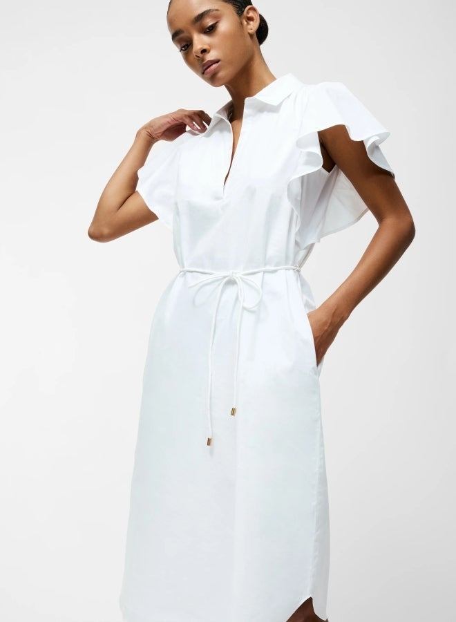 فرنش كونكشن فستان كامبريا قطني بحزام - Image 4