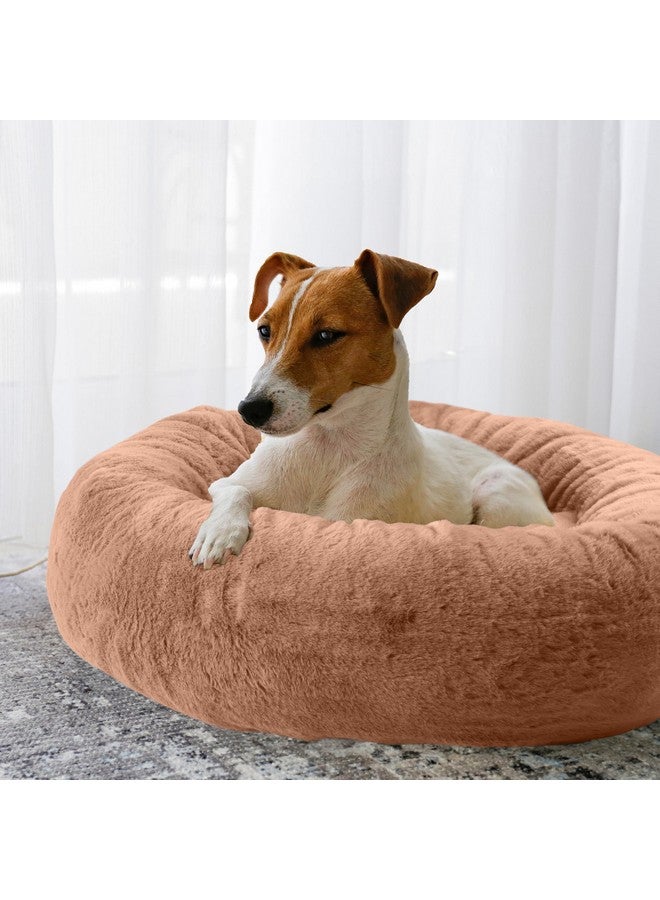 PETMAKER Dog Bed - Donut Dog Bed and Cat Bed for Small Pets - Dog Bed with Removable Washable Cover and Anti-Slip Bottom - Puppy Essentials (Beige) - Image 2