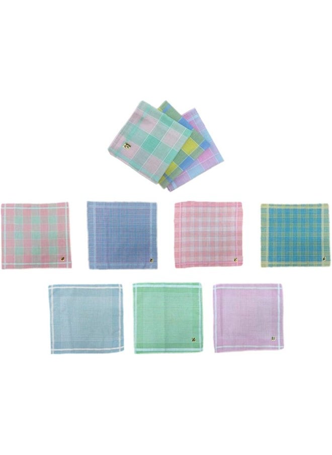 silvercnc - 10 Pieces Handkerchiefs Women Premium Polyester Plaid Pattern Square - Image 1