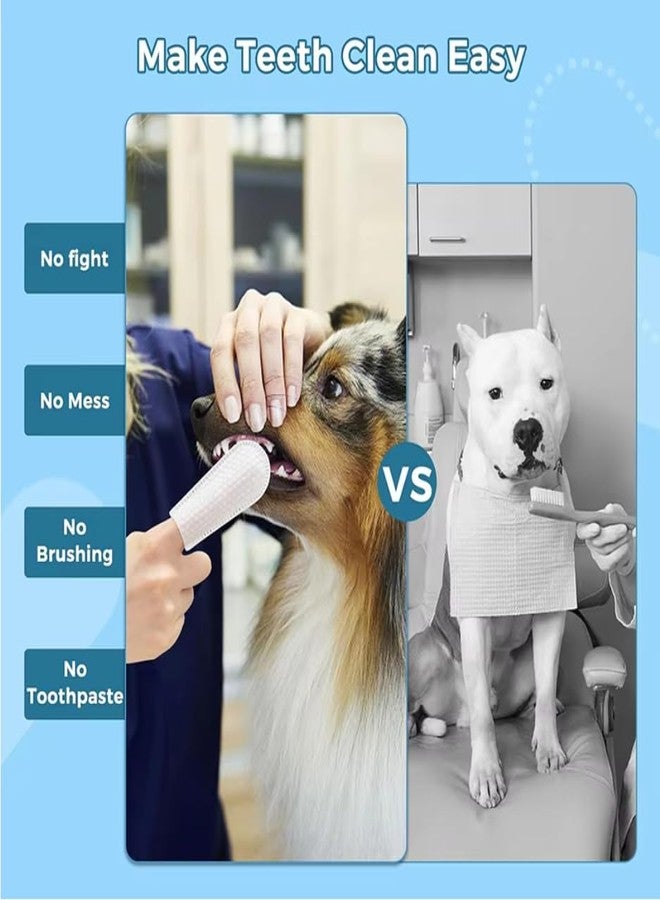 MYEBONG Dog Teeth Cleaning Finger Wipes, 100pcs Pet Dental Care Finger Wipes for Dogs and Cats Removing Plaque and Tartar Buildup, Freshens Breath -- Safe Ingredients Disposable No-Rinse Pet Finger Toothbrush - Image 4