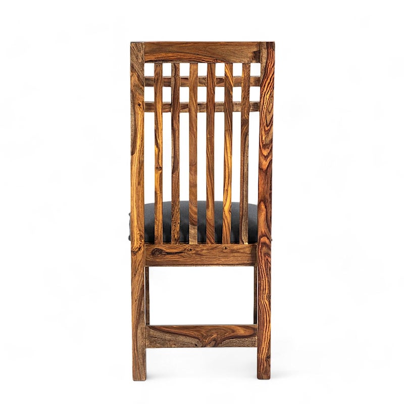 Ikiriya Columbus Sheesham Wood Accent Set of 2 Dining Chairs in Anchor Grey Fabric Cushioning with Teak Finish for Dining Room Living Room Bedroom Hallway Home Caf Resort Hotel - Image 4